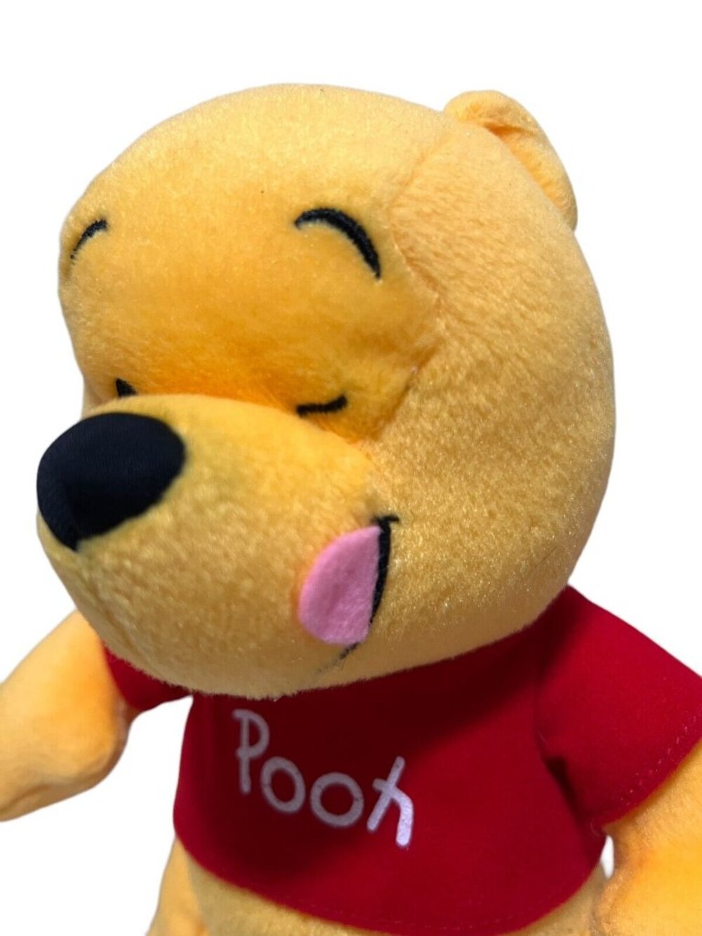 DISNEY Vintage Winnie-the-Pooh With Honey Pot Plush 10” Red Shirt - Picture 8 of 13